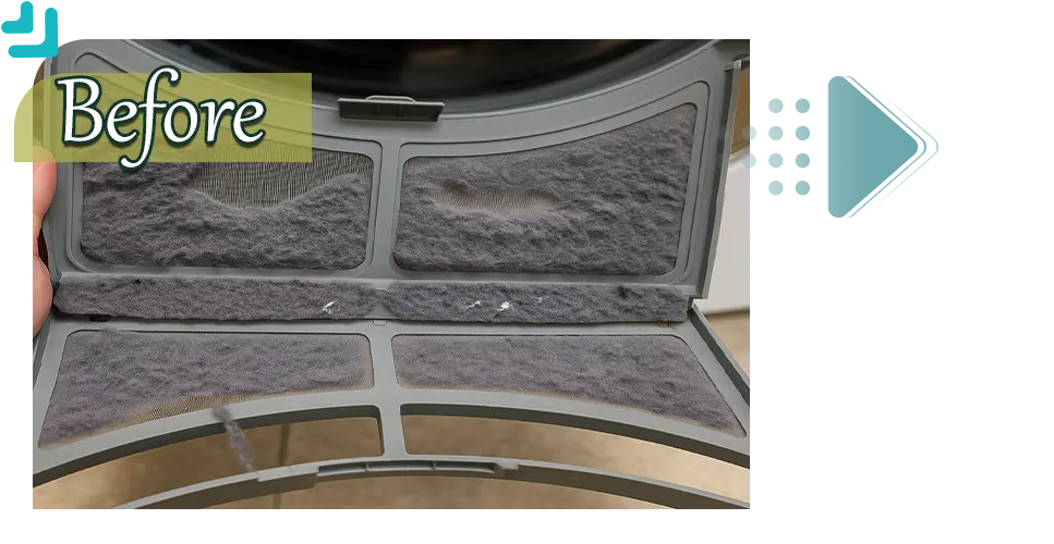 Dryer lint removal before cleaning