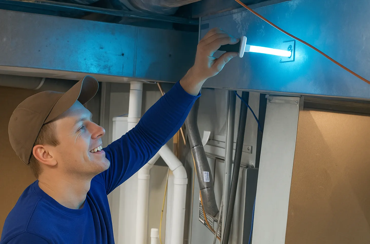 UV light installation team